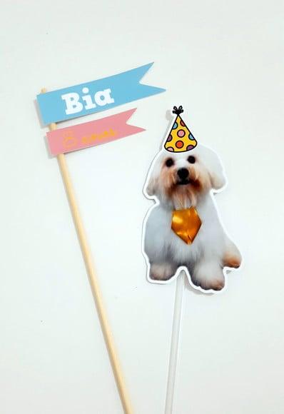 Topo de Bolo - Cachorrinhos (personalizado)