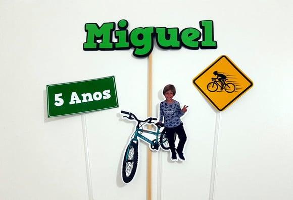 Topo de Bolo Personalizado - Bike