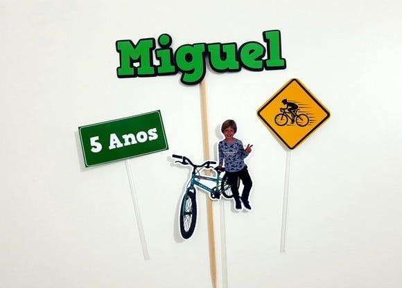 Topo de Bolo Personalizado - Bike