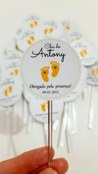 Topper Chá de Bebê - Pézinhos