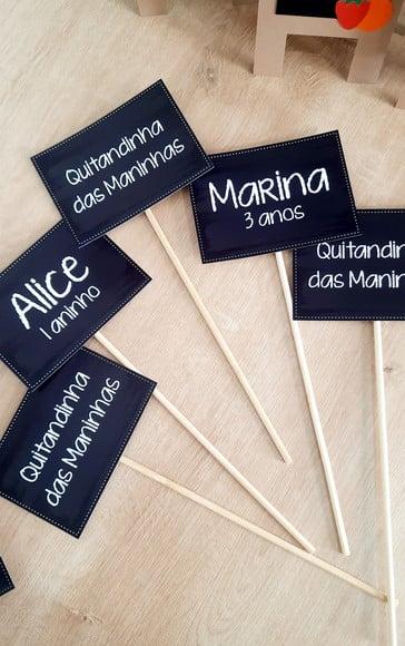 Topper Placa de Feira Quitandinha para Centro de Mesa