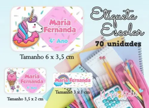 4 Kits Etiqueta Escolar - com Desconto