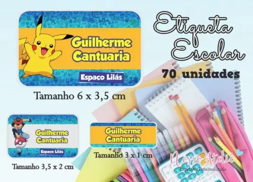 4 Kits Etiqueta Escolar - com Desconto