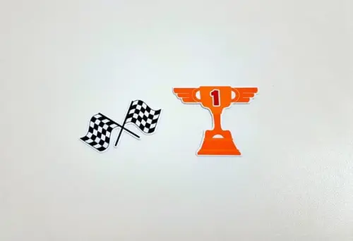 Aplique Corrida 3 cm - Taça e Bandeira