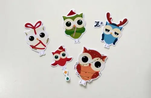 Aplique Corujas de Natal 5 cm