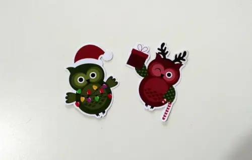 Aplique Corujas de Natal 5 cm