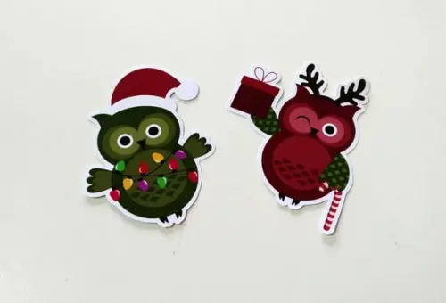 Aplique Corujas de Natal 5 cm