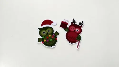 Aplique Corujas de Natal 5 cm