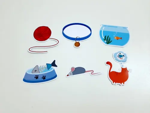 Aplique Gato - Peixe - Aquário 5 cm
