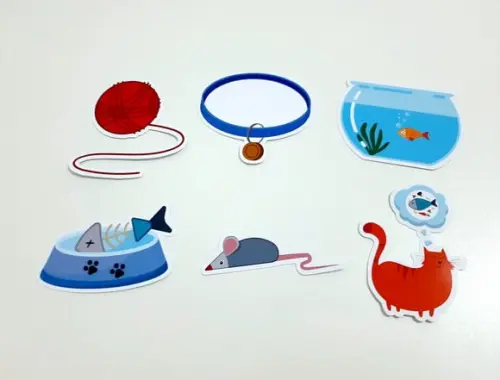 Aplique Gato - Peixe - Aquário 7 cm