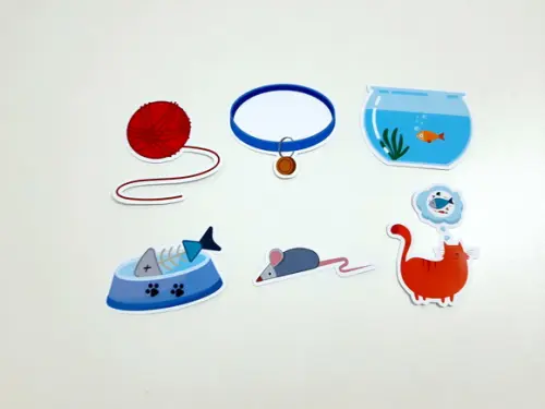 Aplique Gato - Peixe - Aquário 5 cm