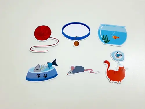 Aplique Gato - Peixe - Aquário 5 cm
