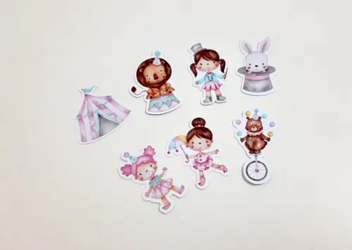 Apliques Circo Rosa - 7 cm