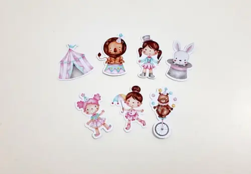 Apliques Circo Rosa - 7 cm