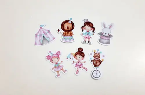 Apliques Circo Rosa 5 cm