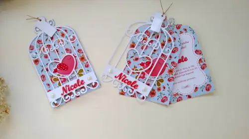 Arquivo de Corte - Convite Passarinho - 3 Camadas