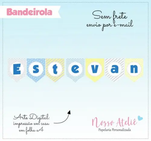 Bandeirola Digital - Chevron Azul