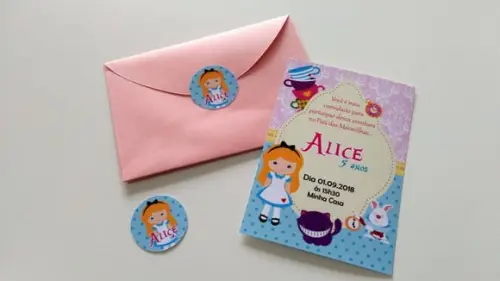 Convite Alice nos País das Maravilhas