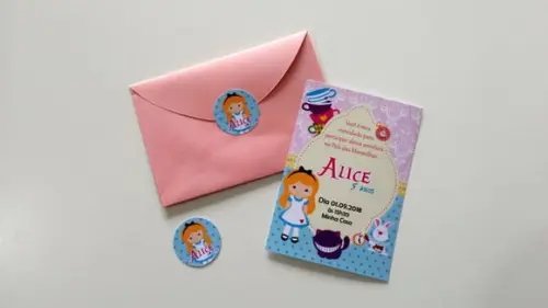 Convite Alice nos País das Maravilhas