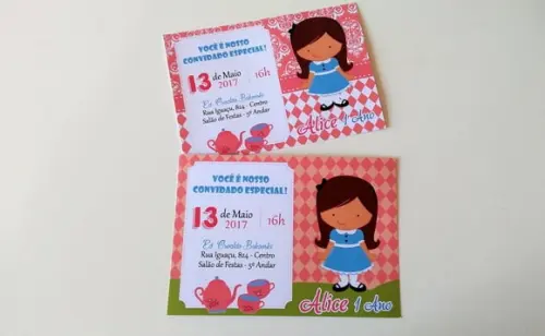Convite Alice nos País das Maravilhas