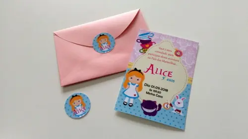 Convite Alice nos País das Maravilhas