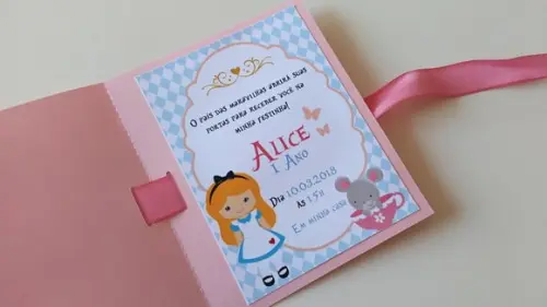 Convite Alice nos País das Maravilhas