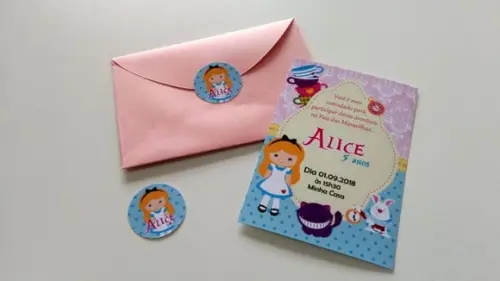 Convite Alice nos País das Maravilhas