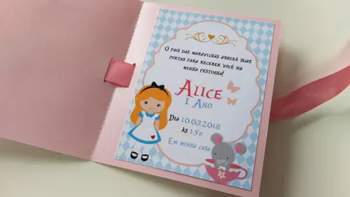 Convite Alice nos País das Maravilhas