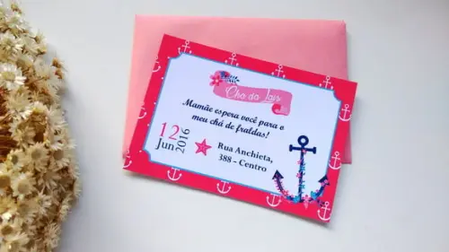 Convite Chá de Bebê - Marinheira