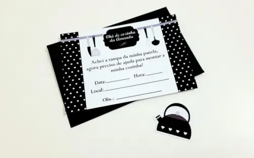 Convite Chá De Panela - Poá Preto