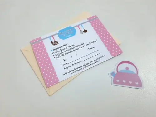 Convite Chá de Panela - Poá Rosa