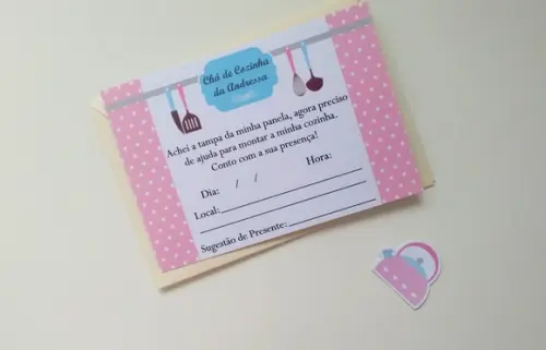 Convite Chá de Panela - Poá Rosa