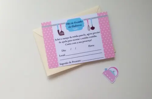 Convite Chá de Panela - Poá Rosa