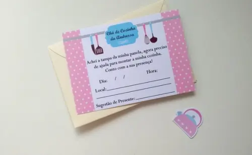 Convite Chá de Panela - Poá Rosa