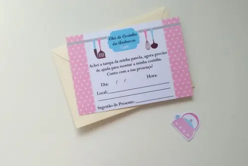 Convite Chá de Panela - Poá Rosa