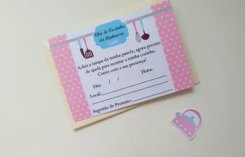 Convite Chá de Panela - Poá Rosa