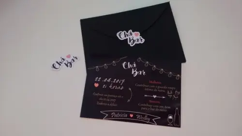 Convite Chalkboard - Chá de Lingerie