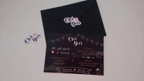 Convite Chalkboard - Chá de Lingerie