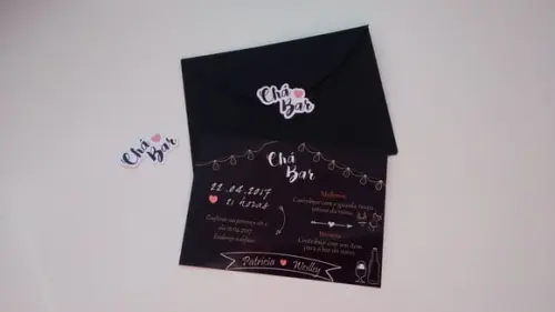 Convite Chalkboard - Chá de Lingerie
