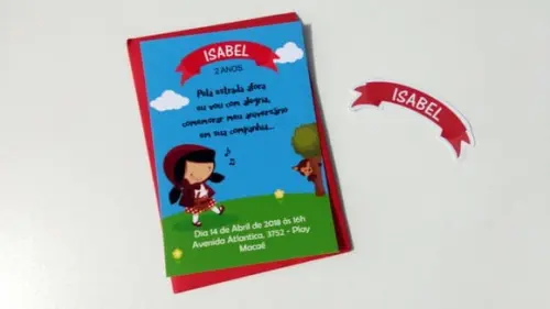 Convite Chapéuzinho Vermelho