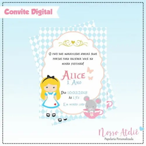 Convite Digital - Alice no País das Maravilhas