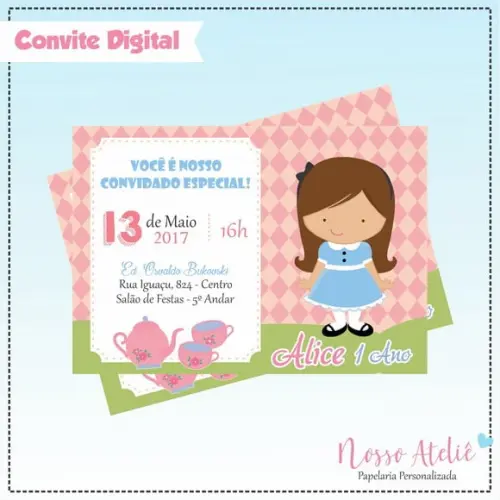 Convite Digital - Alice no País das Maravilhas