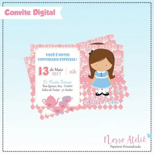 Convite Digital - Alice no País das Maravilhas