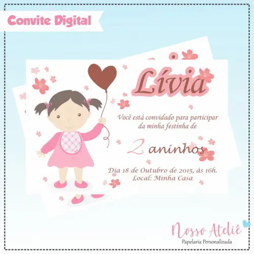 Convite Digital - Boneca