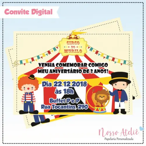 Convite Digital - Circo
