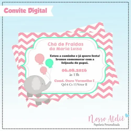 Convite Digital - Elefantinho