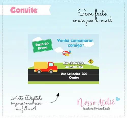 Convite Digital - Meios de Transporte