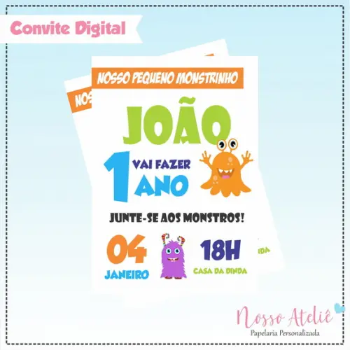 Convite Digital - Monstrinhos