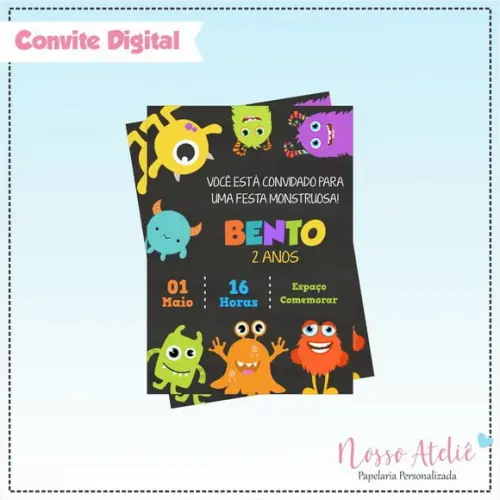 Convite Digital - Monstrinhos