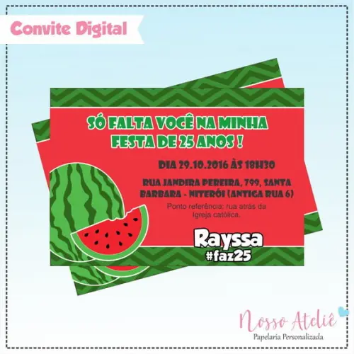 Convite Digital - Melancia